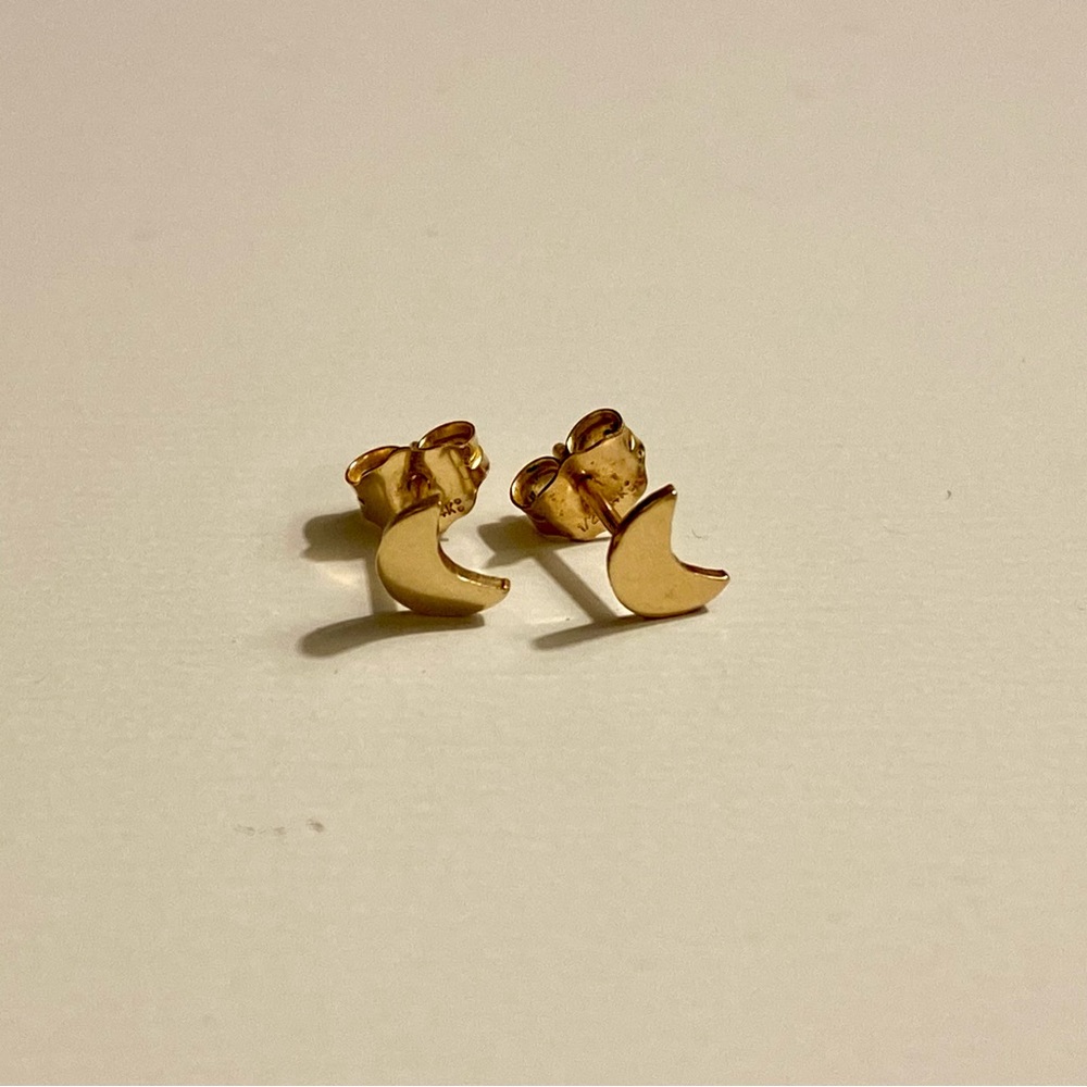 Made by Mary Gold Filled Crescent Moon Studs